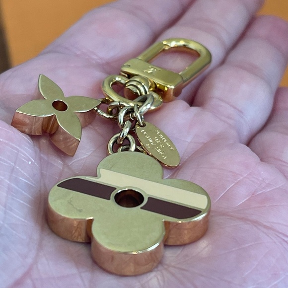 Louis Vuitton Monogram Stripes Flowers Key Ring Bag Charm With Box - Picture 11 of 13